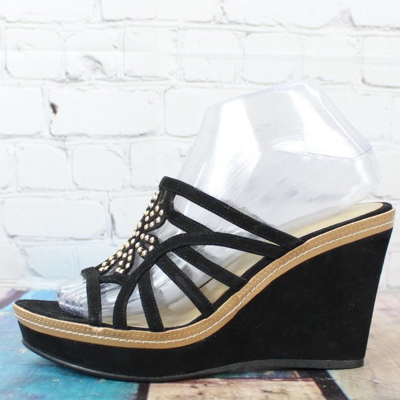 Bandolino Shoes - BANDOLINO Beaded Wedge Platform Sandals Size 7.5